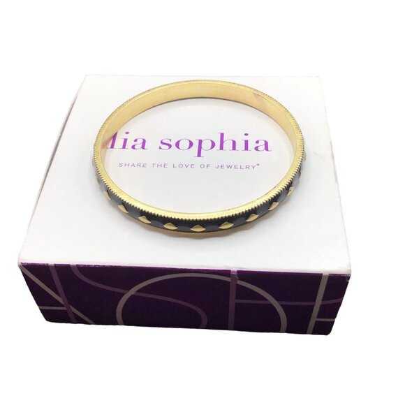 Lia Sophia Bracelet New in Box Cityscape Charcoal Enamel Bracelet Small Signed - Picture 1 of 7